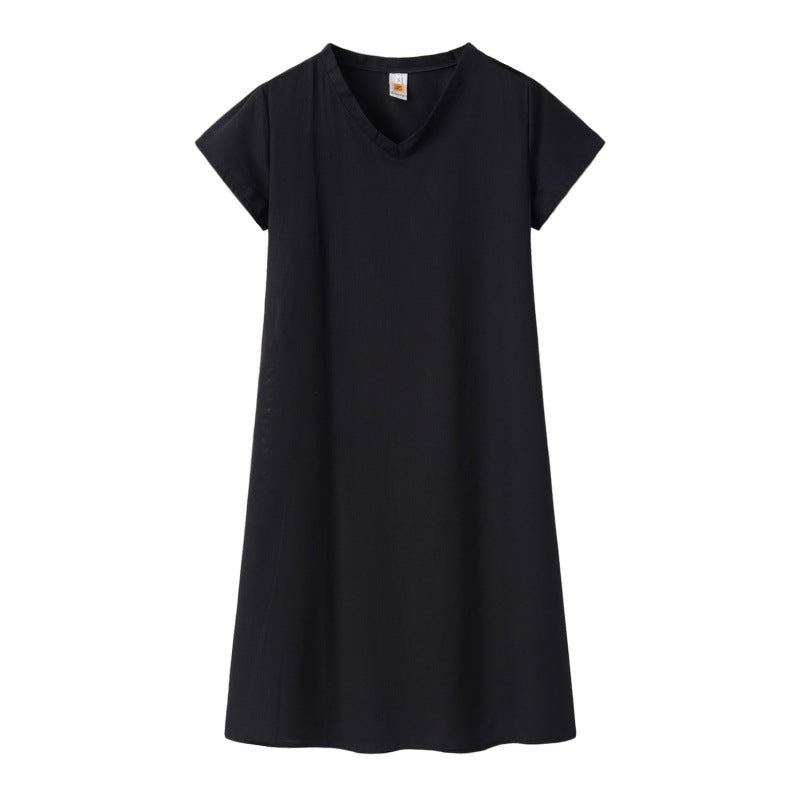 Damen Leinen-Midikleid Kastiges Oberteil