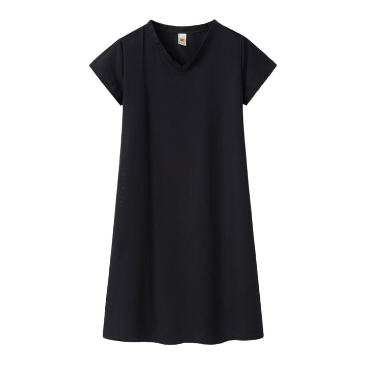 Damen Leinen-Midikleid Kastiges Oberteil