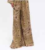 Damen weite Palazzo-Hose mit Paisley‑Print, elastischem Bund & Eingrifftaschen Drune
