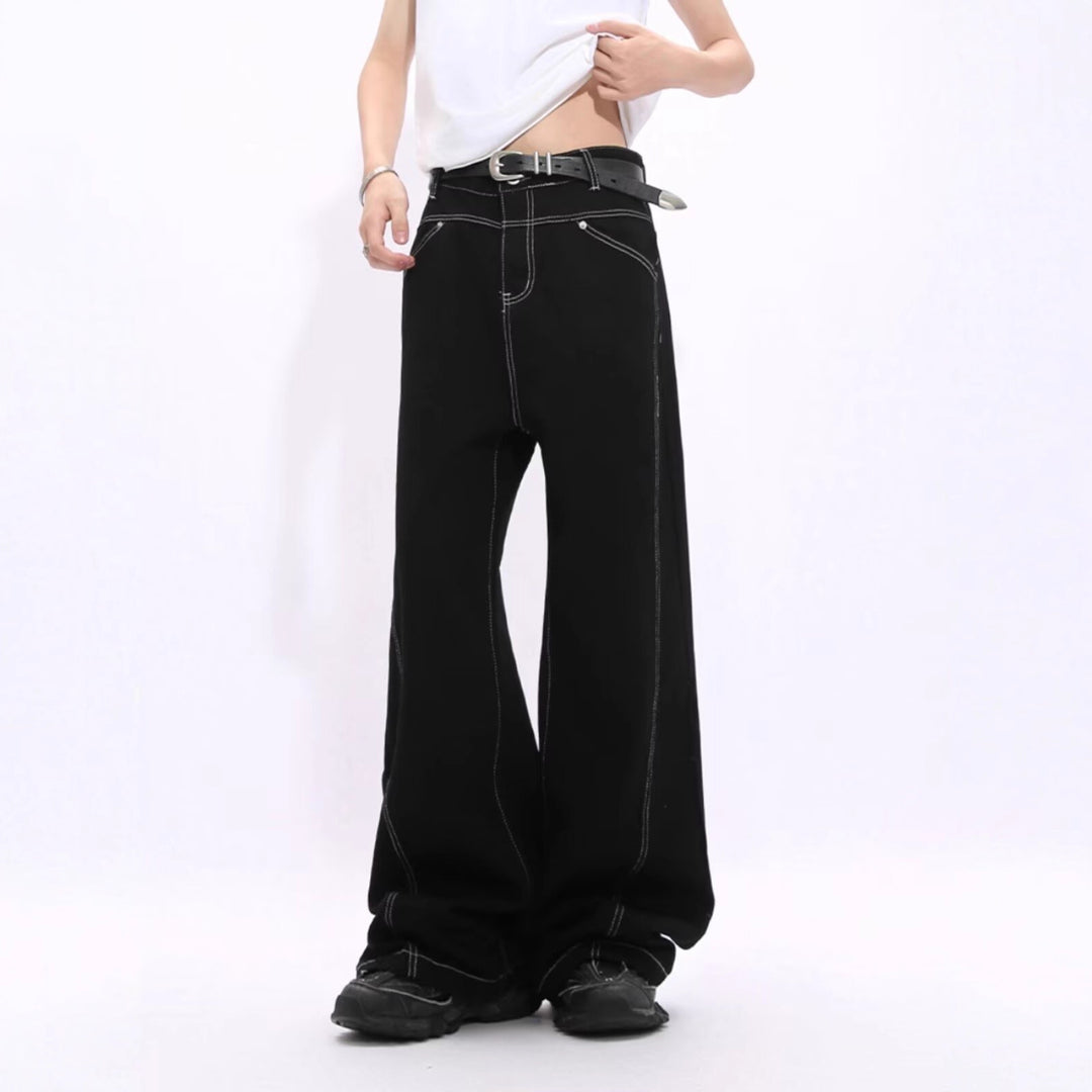 Damen Modische Weite Jeans Drune