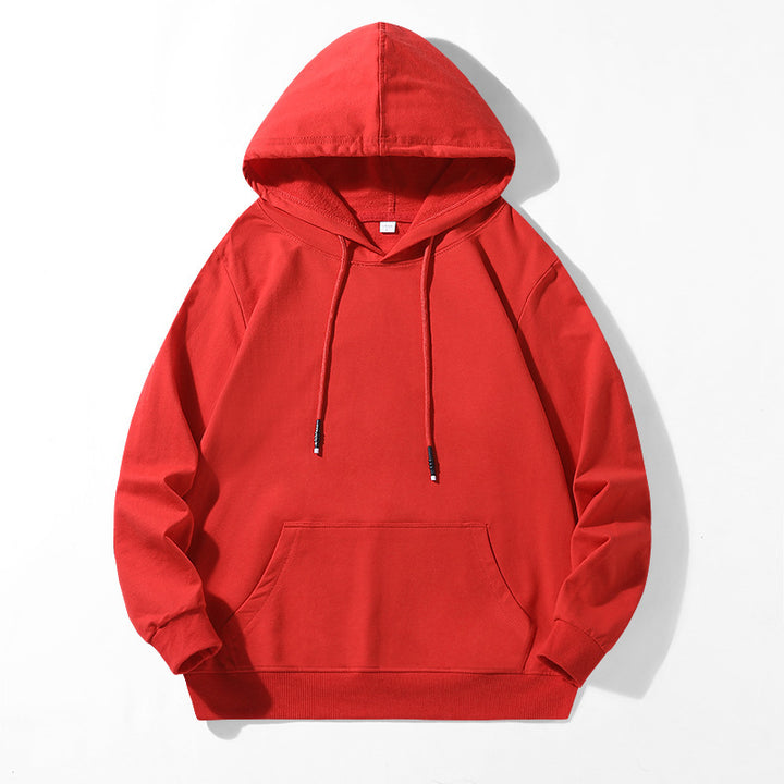 Unisex Oversize Kapuzenpullover aus schwerem Baumwollfleece mit Kängurutasche und verstellbarem Tunnelzug Drune