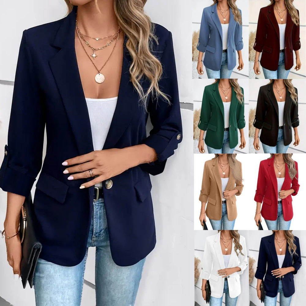Damen eleganter Blazer mit modernem Schnitt und praktischen Taschen Drune
