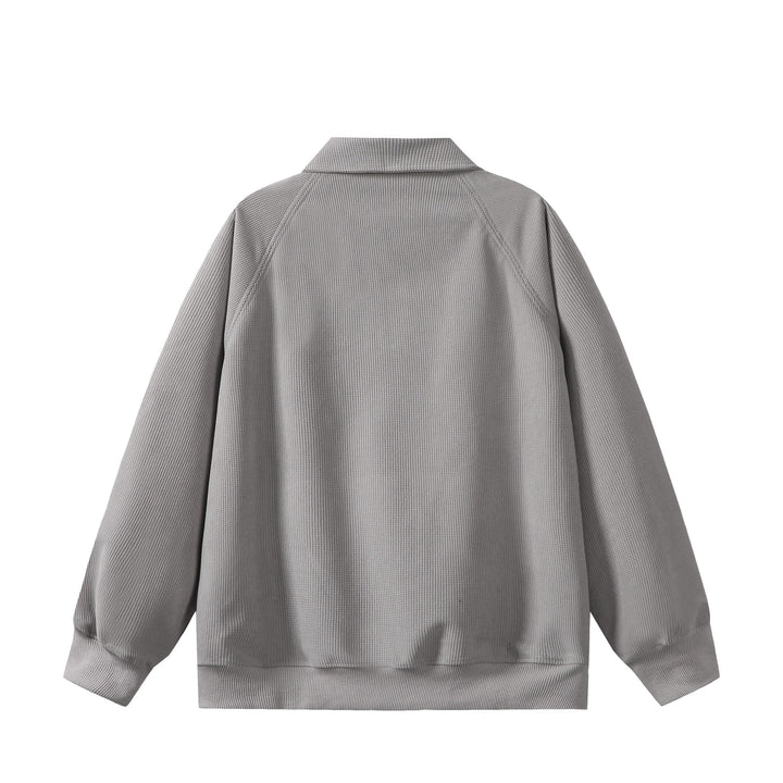 Unisex Halbzip‑Sweatshirt mit Waffelstruktur und Kängurutasche Drune