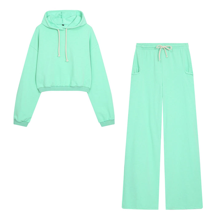Damen Weite Jersey‑Loungehose mit Gummibund, Kordelzug und Fransen‑Taschen Drune