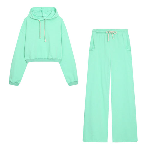 Damen Weite Jersey‑Loungehose mit Gummibund, Kordelzug und Fransen‑Taschen Drune