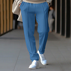 Unisex nan tapered Freizeit-Hose mit Bügelfalte, elastischem Tunnelzugbund und geradem Bein Drune