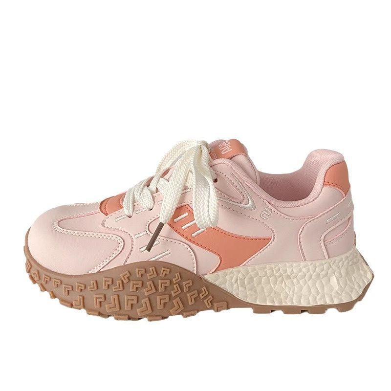 Damen Plateau-Chunky-Sneaker mit reflektierenden Mesh-Einsätzen, gepolstertem Komfortkragen und stoßdämpfender Sohle Drune