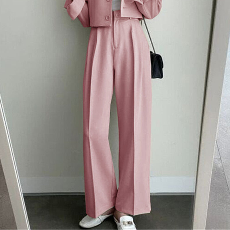 Damen Weit geschnittene Hochtaillierte Hose Drune