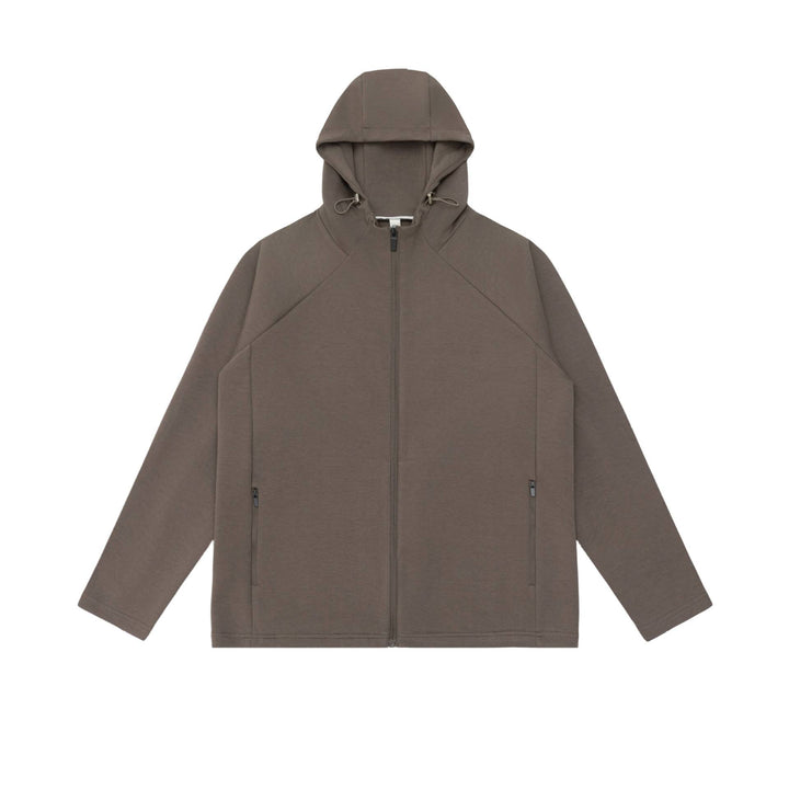 Unisex Minimalistische Kapuzen‑Zipjacke aus Softshell‑Fleece mit Raglanärmeln und wasserabweisenden Reißverschlusstaschen Drune