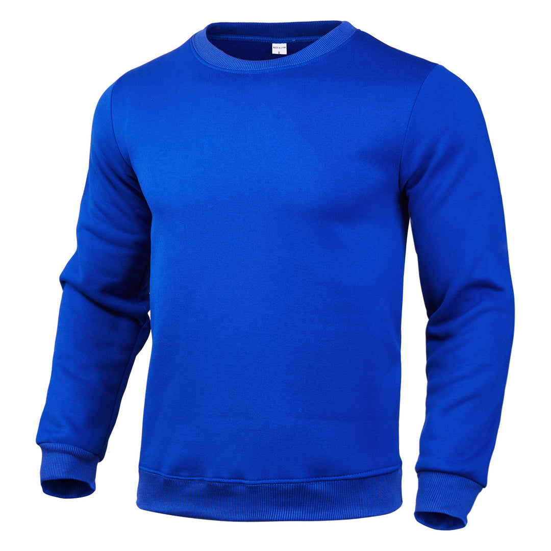 Herren nan klassisches Rundhals-Sweatshirt mit weichem Fleece-Innenfutter, geripptem Saum und verstärkten Nähten Drune