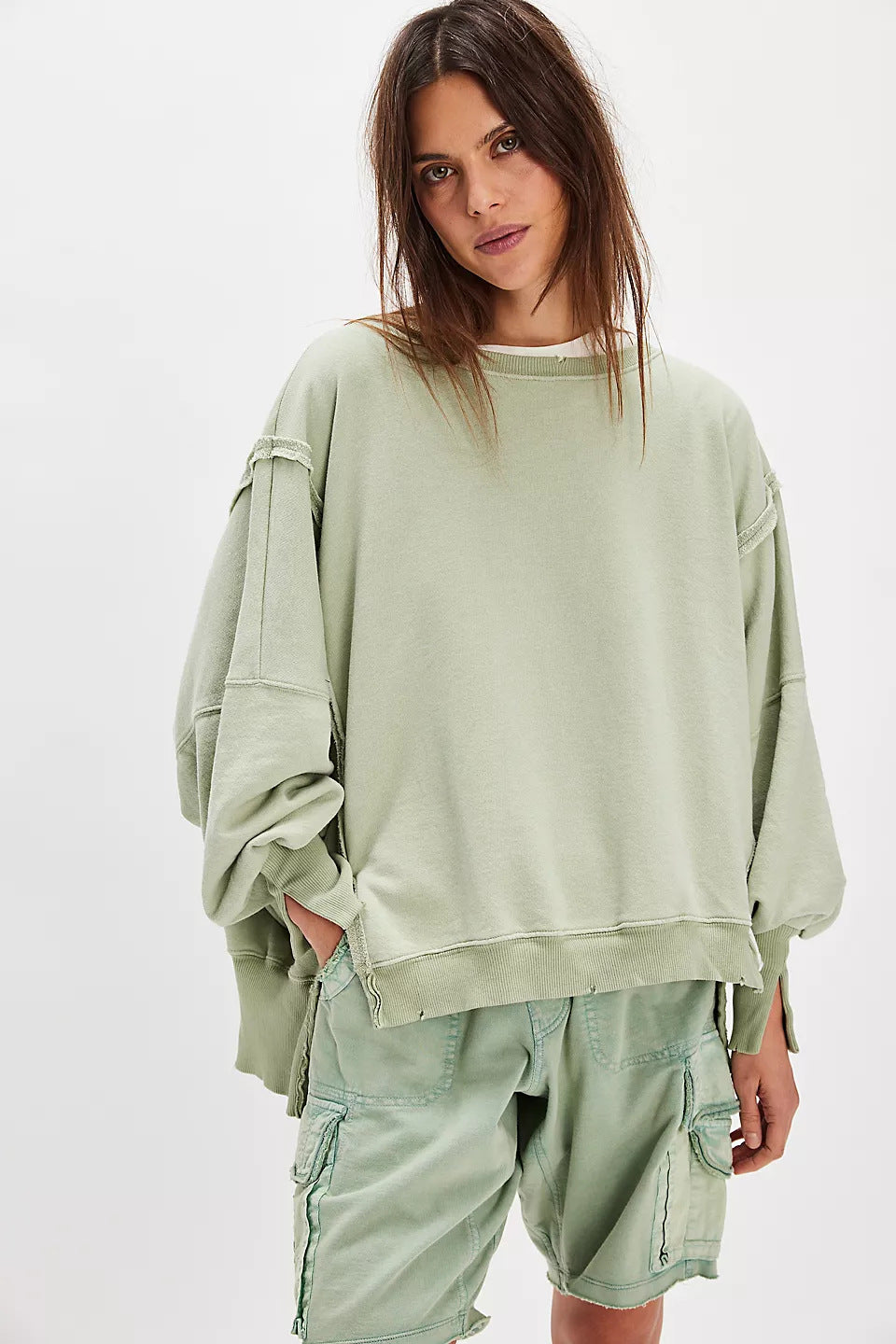 Damen lässiger Oversized Sweatshirt Drune