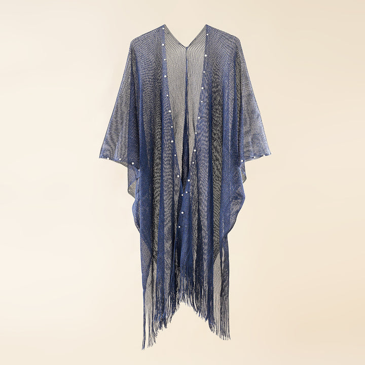 Damen transparenter Kaftan mit fransigen Kanten und elegantem Design Drune