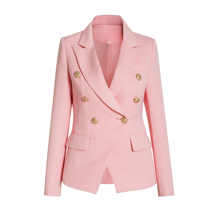 Damen Elegante Doppelreihige Blazerjacke mit goldenen Knöpfen Drune