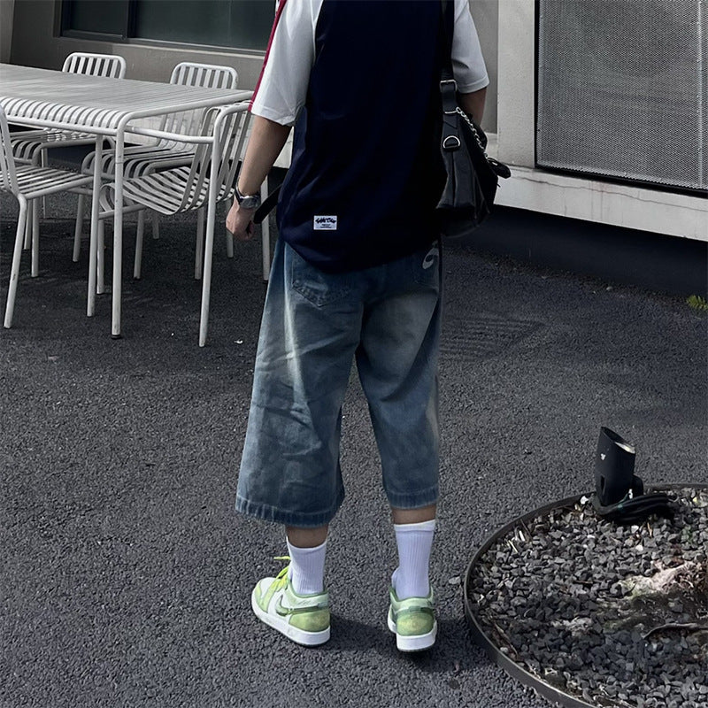 Herren Trendige Weitbein-Jeans Drune