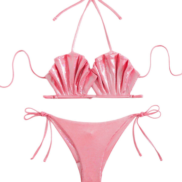 Damen modisches Bikini-Set mit voluminösem Rüschendesign Drune