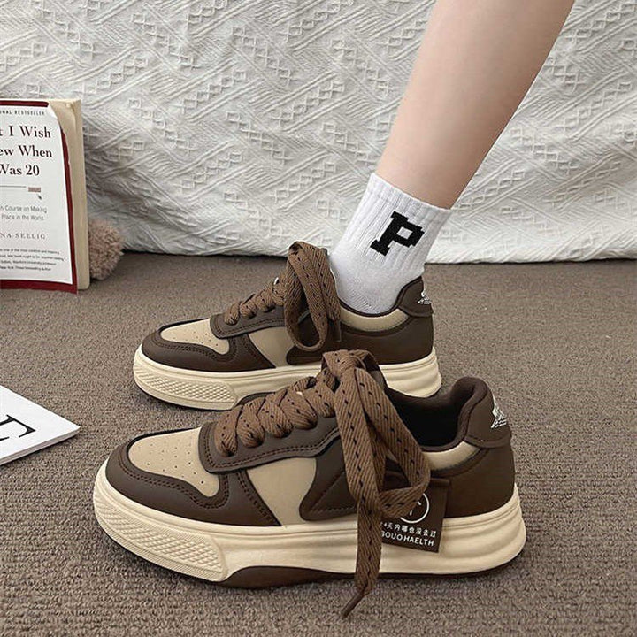 Damen Chunky Plateau‑Sneaker im Retro‑Basketballstil mit gepolstertem Schaft Drune