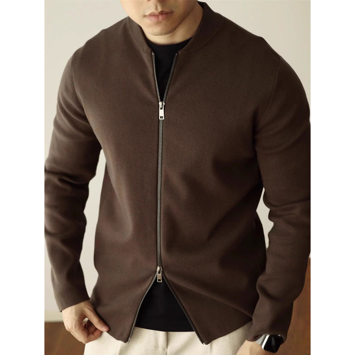 Herren Elegante Strickjacke mit durchgehendem Reißverschluss Drune