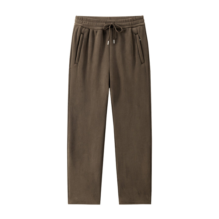 Herren Fleece-Jogginghose mit elastischem Bund, Kordelzug und gerippten Bündchen Drune