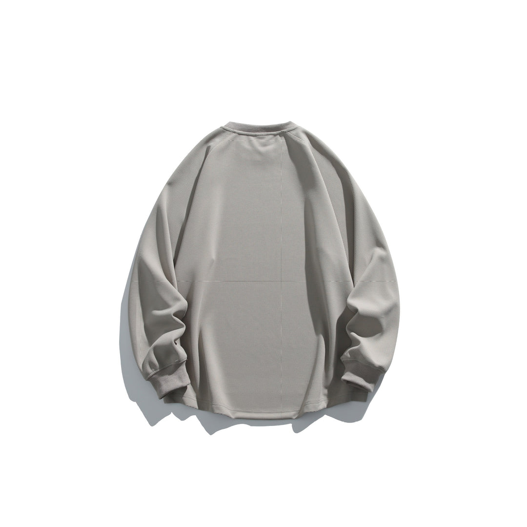 Unisex Oversize Waffelstrick-Sweatshirt mit Rundhalsausschnitt Drune