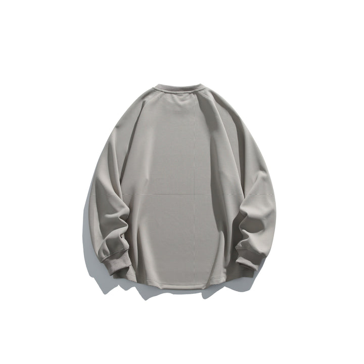 Unisex Oversize Waffelstrick-Sweatshirt mit Rundhalsausschnitt Drune