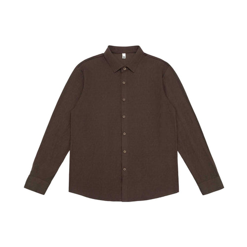 Herren Feines Baumwoll-Twill Hemdjacken‑Style mit Kentkragen und abgerundetem Saum Drune