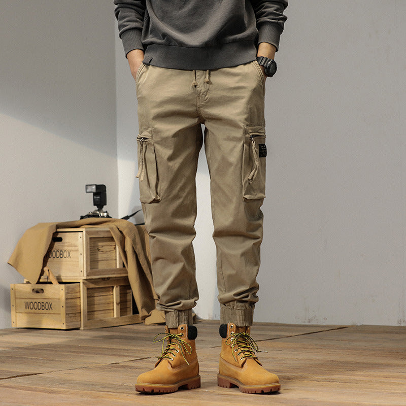 Herren funktionale Cargo-Jogginghose mit elastischem Bund und Reißverschluss-Taschen Drune