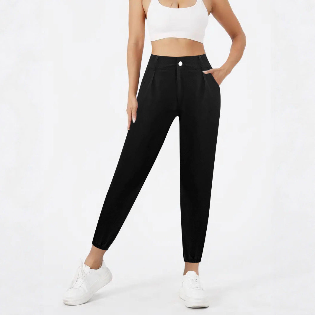 Damen Hochtaillierte Chino-Hose mit schmalem Knöchel-Bündchen Drune