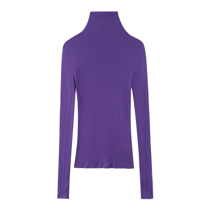 Damen Enganliegendes Langarm-Top mit hohem Rollkragen und Stretch‑Jersey Drune
