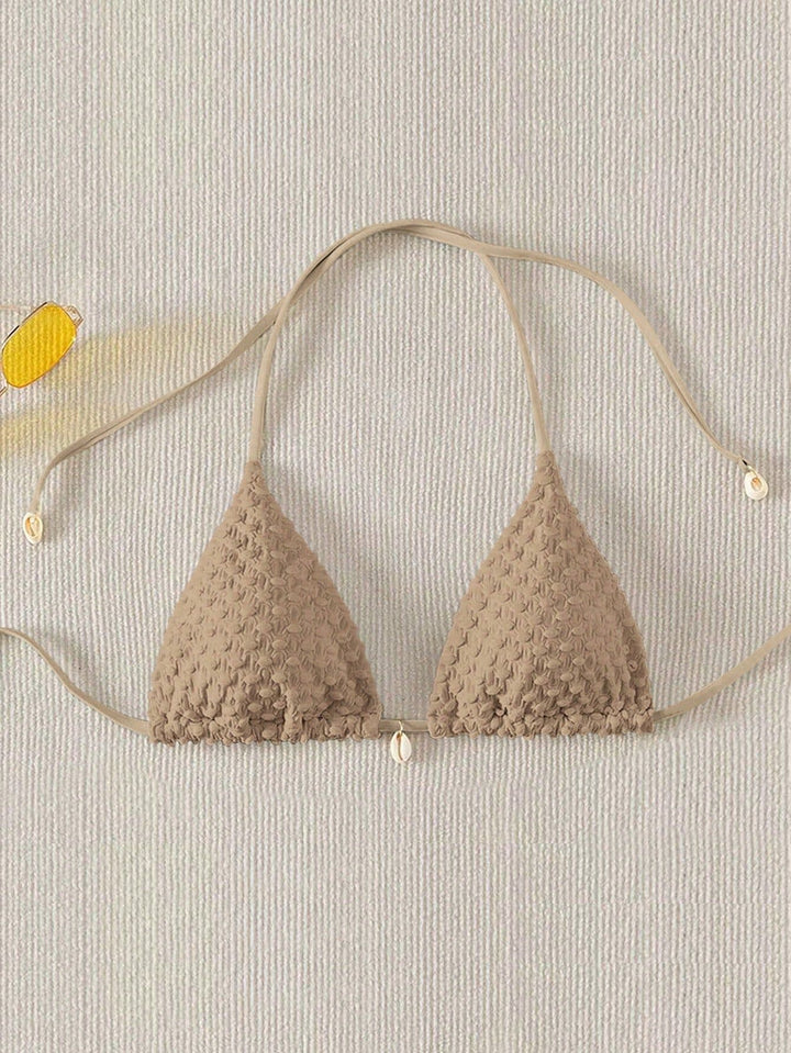 Damen Triangel-Bikinioberteil mit strukturierter Textur Drune