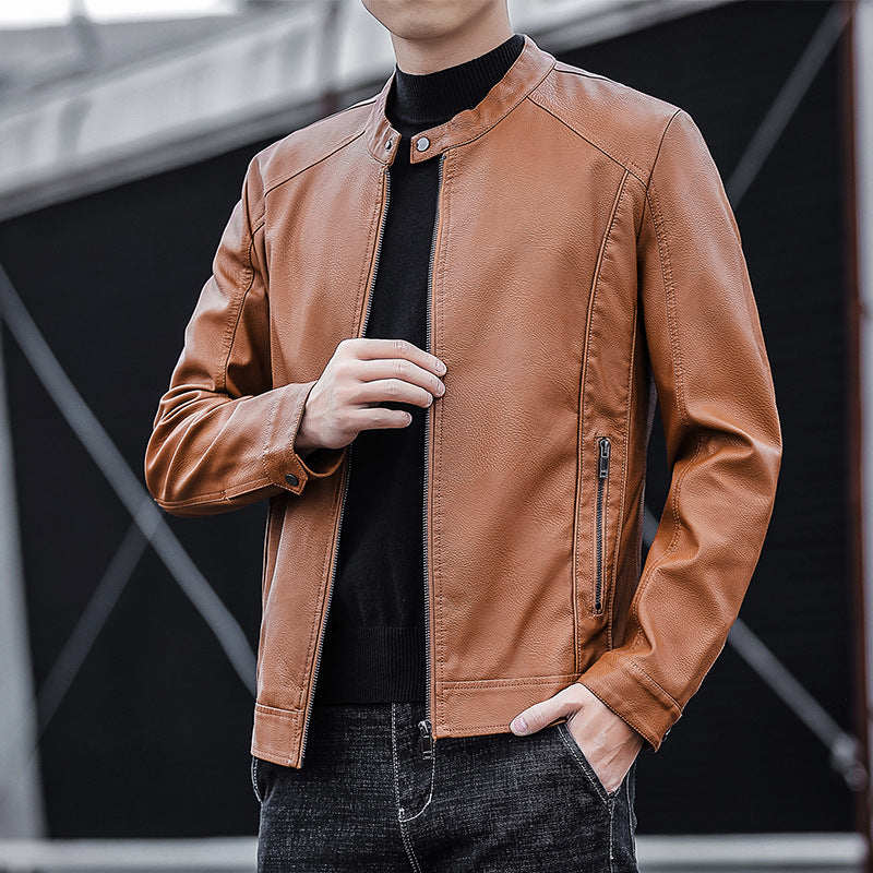 Herren Moderne Kunstlederjacke Drune