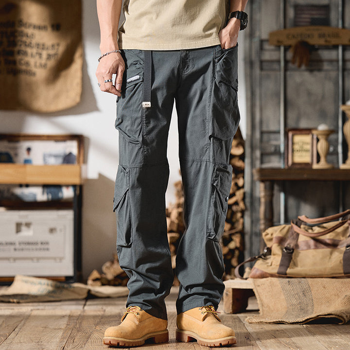 Herren Cargo-Hose im Utility-Stil mit verstärkten Knien und verstellbarem Saum Drune
