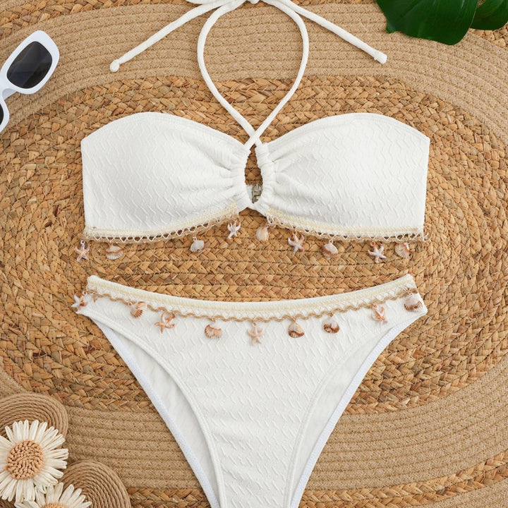 Damen Bikini-Set mit elegantem Bund und detailreichen Muscheldekoren Drune