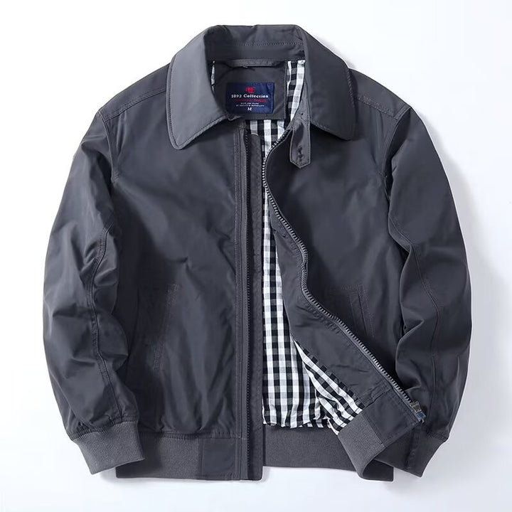 Herren Modische Bomberjacke mit kariertem Innenfutter Drune