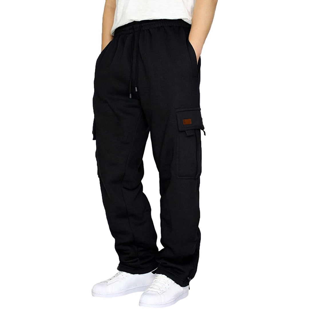 Herren nan konisch zulaufende Sweat-Cargohose mit elastischem Bund, Kordelzug und Klappentaschen Drune