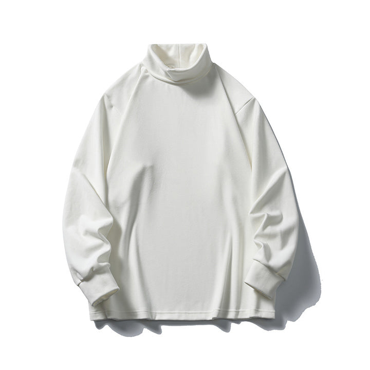 Unisex Oversize-Halbrollkragenpullover aus feinem Jersey mit Raglanärmeln und gerippten Bündchen Drune