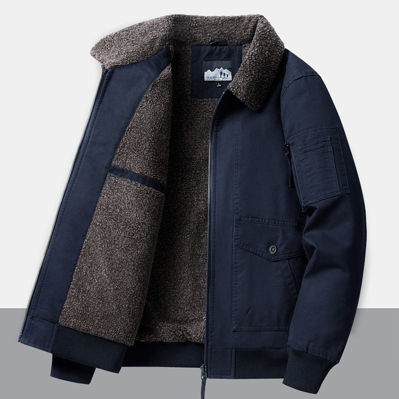 Herren Urbaner Utility-Jacke mit Teddyfellfutter Drune
