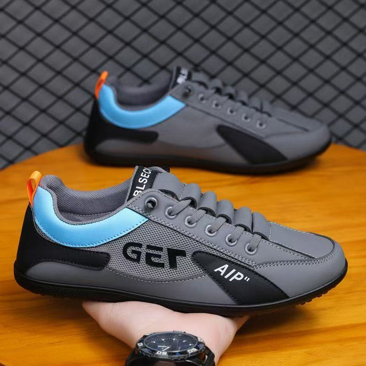 Herren Leichter Mesh- und Kunstleder-City-Sneaker mit gepolstertem Fersensteg und rutschfester Gummilaufsohle Drune