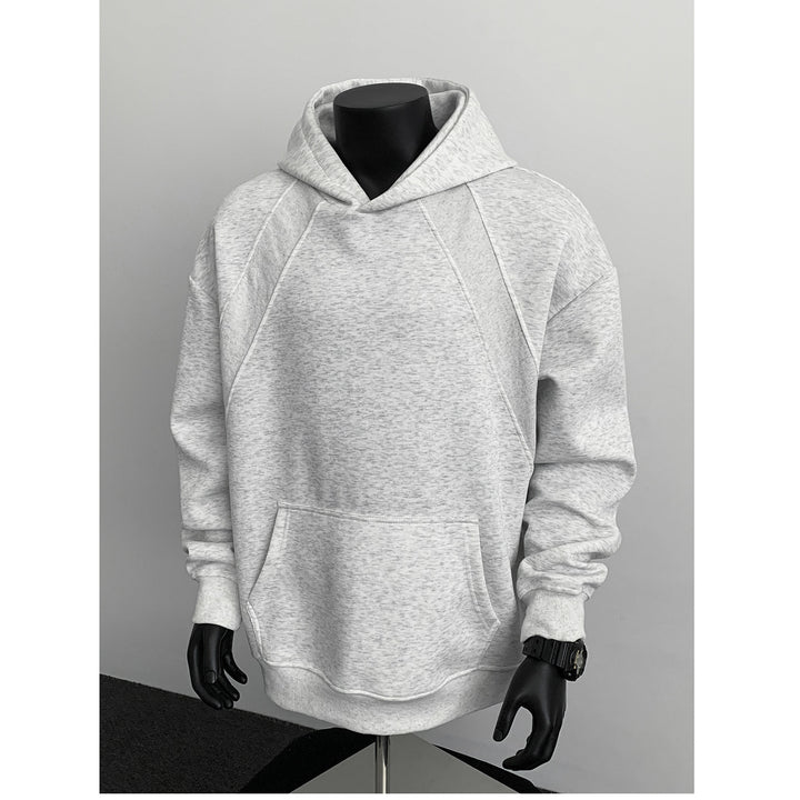 Herren Oversize-Kapuzenpullover mit diagonalem Einsatz und Kängurutasche Drune