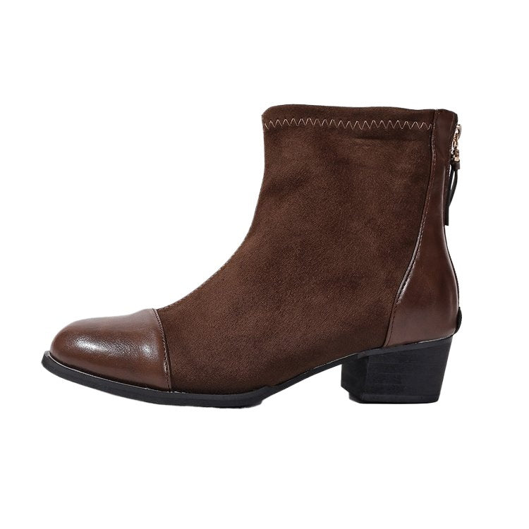 Damen elegante Stiefeletten aus weichem Wildleder mit modischen Akzenten Drune