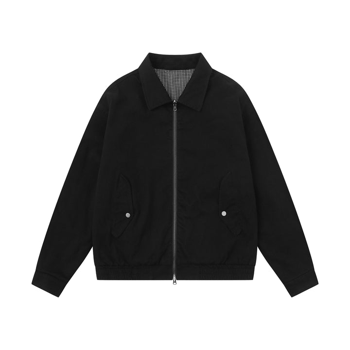 Herren Boxy-Canvas-Blousonjacke mit Reißverschluss, Pattentaschen und elastischem Saum Drune