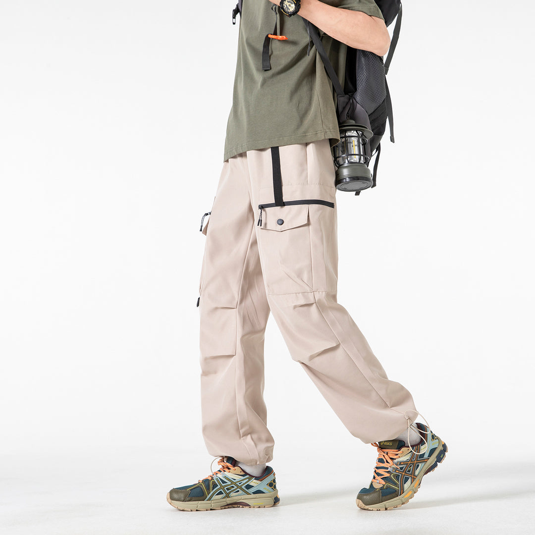 Herren Weite Utility-Cargohose mit Multifachtaschen, verstellbarem Saum und integriertem Gurt Drune
