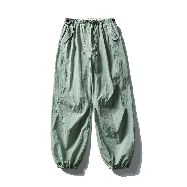Unisex Weite Utility-Hose mit Ballon‑Silhouette, elastischem Tunnelzugbund und Bündchen Drune