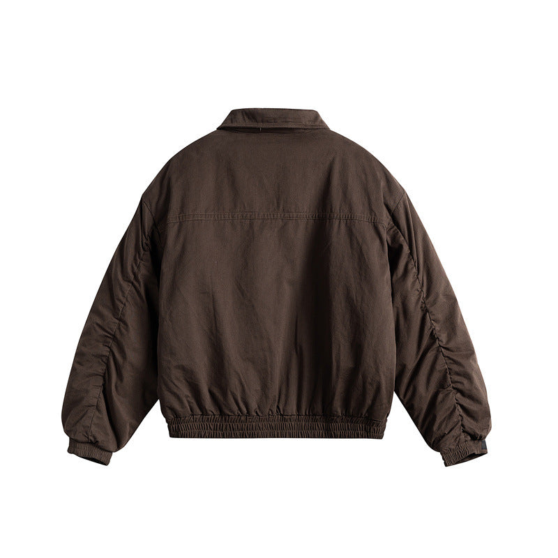 Herren Kurzboxy-Blouson mit Hemdkragen, Utility-Brusttaschen und elastischem Saum Drune