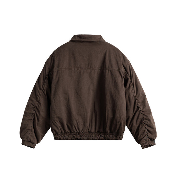 Herren Kurzboxy-Blouson mit Hemdkragen, Utility-Brusttaschen und elastischem Saum Drune