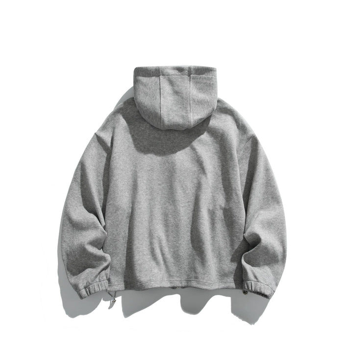 Unisex Leichte Zip-Hoodie-Jacke mit Reißverschlusstaschen und verstellbarem Saum Drune