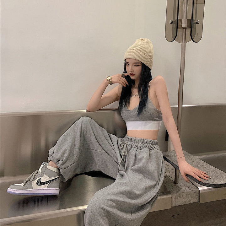 Damen Bequeme und stylische Cropped Sporttop Drune