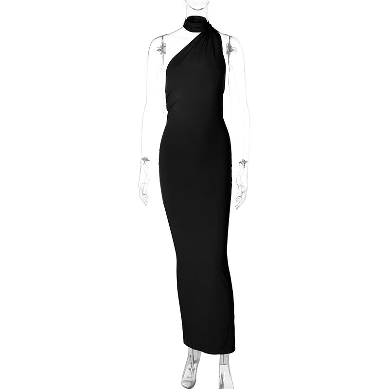 Damen Elegantes One-Shoulder Abendkleid Drune
