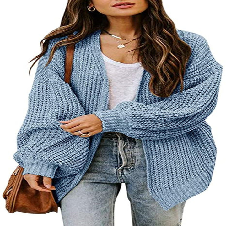 Damen oversized Strickpullover mit weitem Schnitt und tiefem Rückenausschnitt Drune