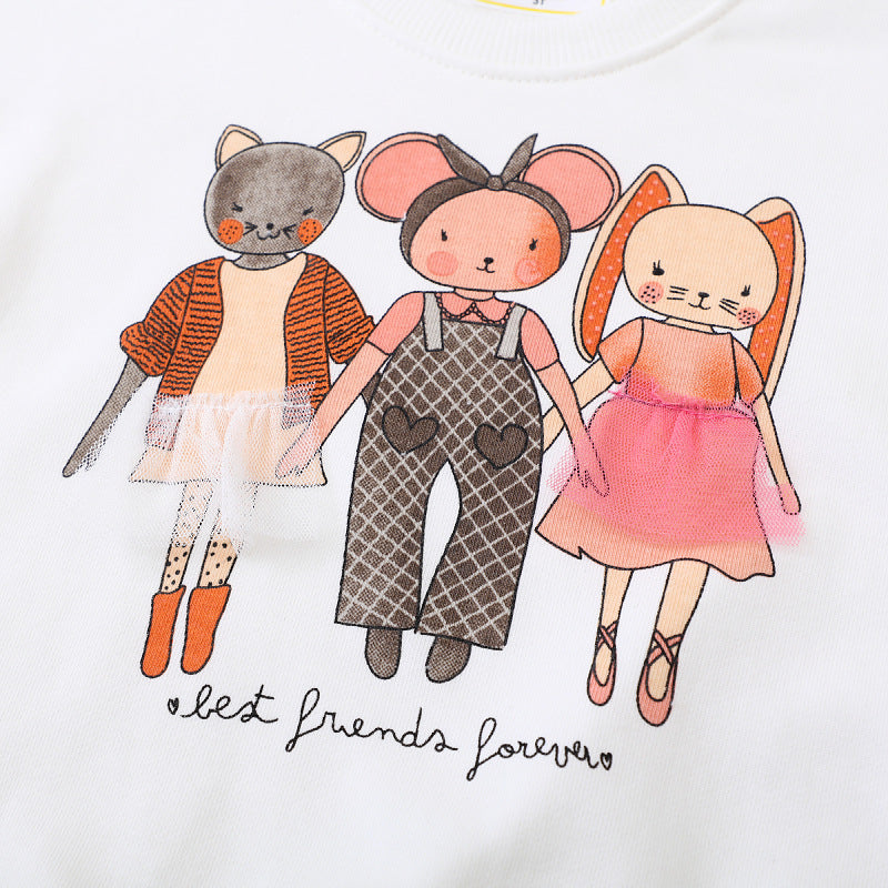 Mädchen Sweatshirt mit kreativer Tierapplikation Drune