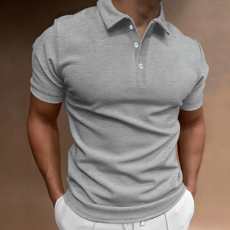 Herren nan schlank geschnittenes Stretch-Poloshirt mit Kentkragen und elastischem Saum Drune